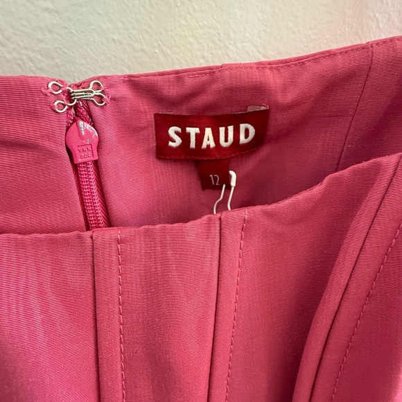 NWT STAUD Landscape Corset Mini Dress in Pink Lollipop - Picture 7 of 13